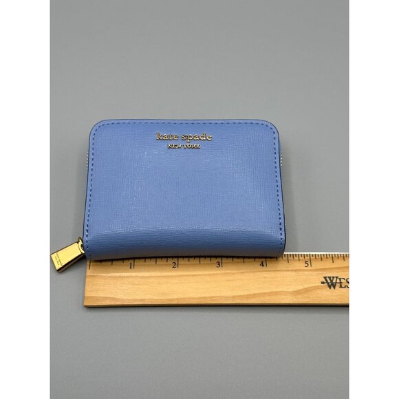 Kate Spade Morgan Kingfisher Saffiano Leather Zip Card Case Wallet K8920 *READ* - Picture 12 of 14